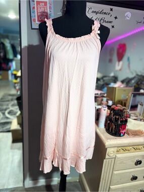 NWOT Apt. 9 Light Pink Ruffle-Strap Sleep Chemise- XL
